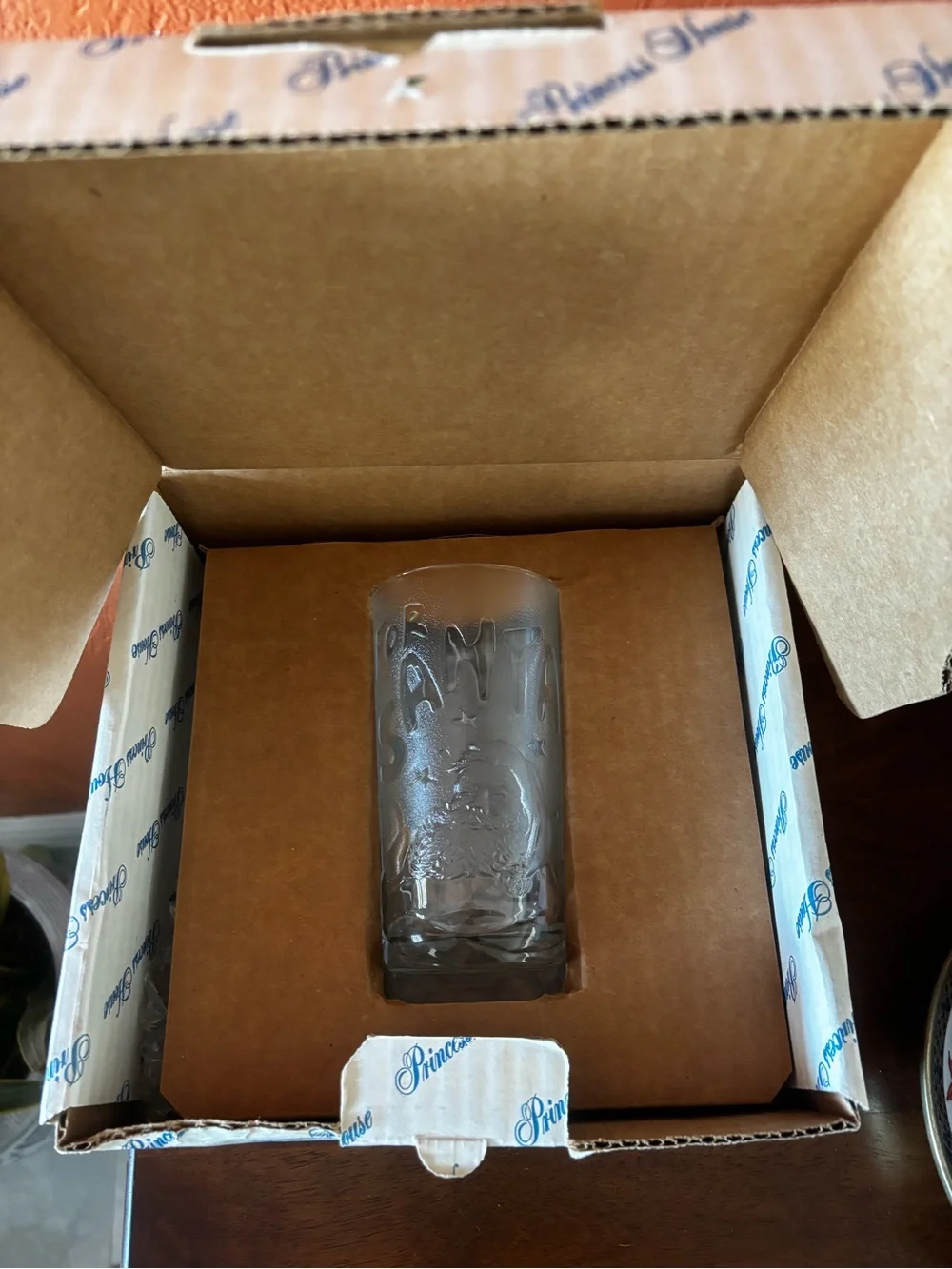 Vintage Princess House Crystal “Cookies for Santa”  Tumbler and Plate Set